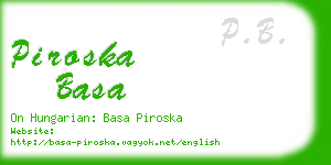 piroska basa business card